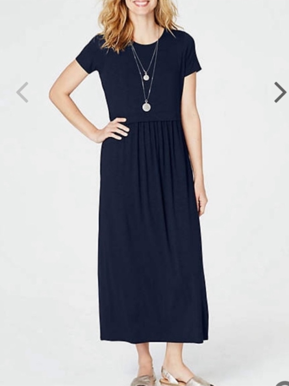 J Jill Solid Black Maxi Dress Short Sleeve Pocket Flowy Lightweight Plus Size 3X - Picture 12 of 12